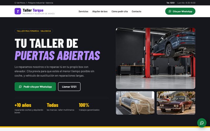 Vista previa del diseño Taller Torque